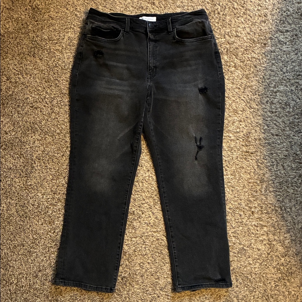 Flying Monkey distressed high rise straight jeans -size 18W